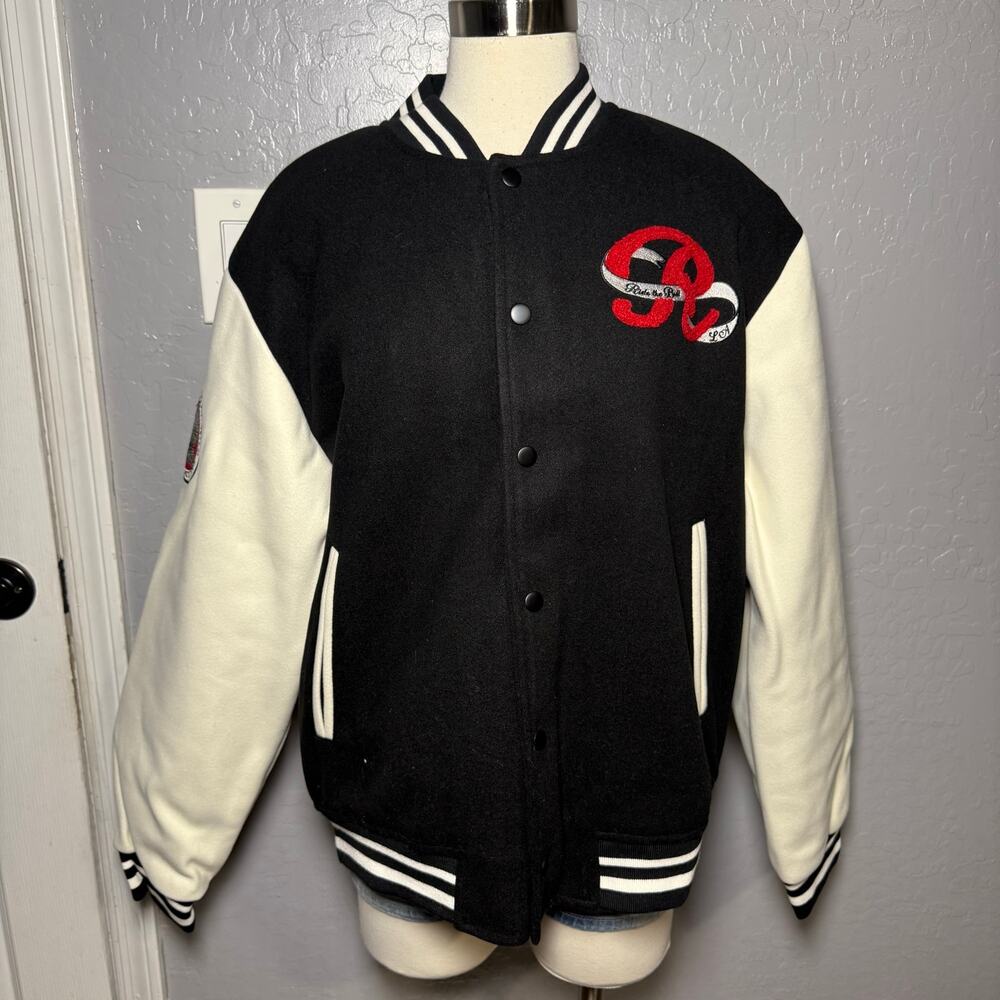 Forever 21 Mens Horseshoe Varsity Bomber Jacket, L